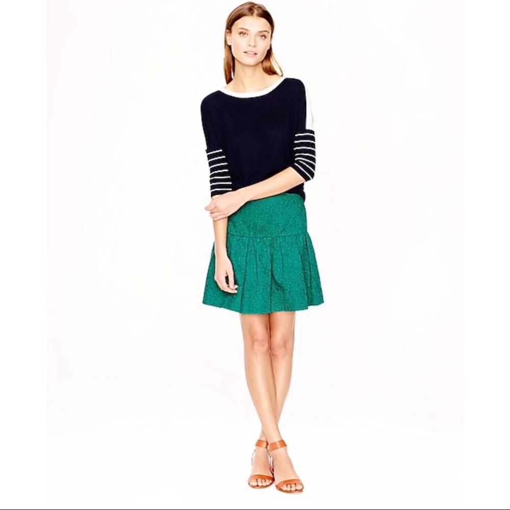 J. Crew Matelassé drop-waist skirt